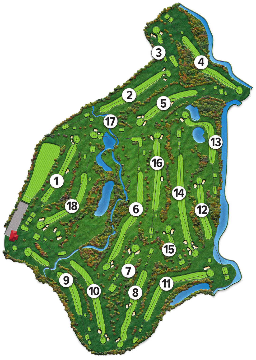 Brown County Golf Course layout, hole 15